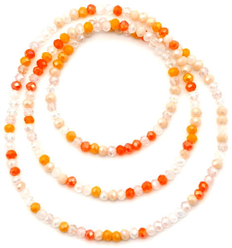 Approx. 17" Strand 3x2mm Crystal Rondelle Beads, Creamsicle Mix