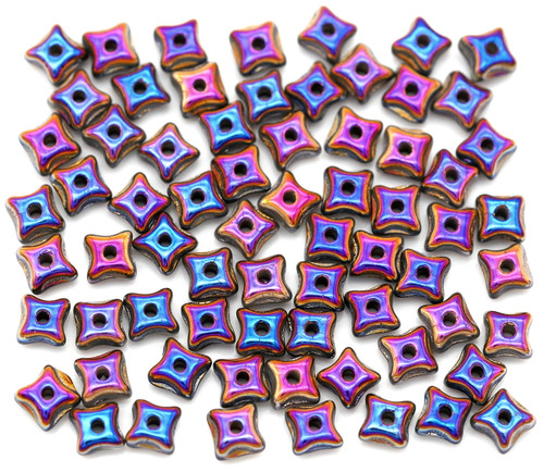 5-Gram Bag (Approx. 60+pcs) 5x3mm Czech Pressed Glass Orion 4-Point Star Spacer Beads, Full Sliperit