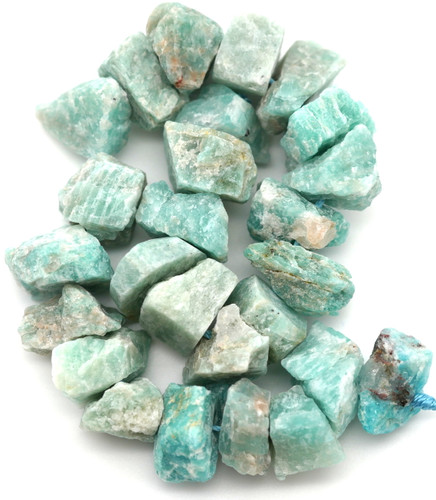 7.5" Strand Amazonite Rough Nugget Beads