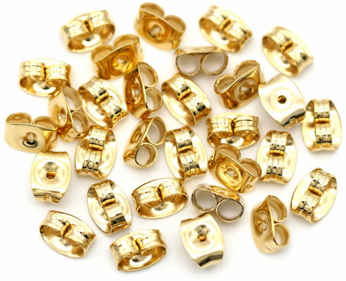 30pc 6x4.5mm 18k Gold-Plated Stainless Steel Earnuts