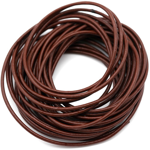 5 Meters of 2mm Genuine Leather Cord, Dark Brown