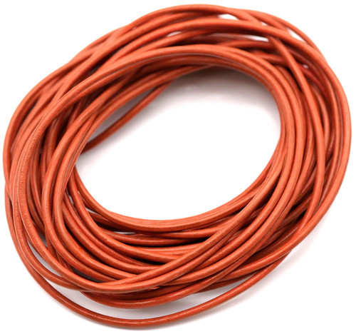 5 Meters of 2mm Genuine Leather Cord, Harvest Orange