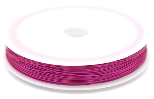 70m Spool (About 229 Feet) of 0.45mm 7-Strand Nylon-Coated Stainless Steel Tigertail Beading Wire, Magenta