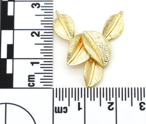 32x25mm Articulated Brass Leaf Focal Link Component, Gold