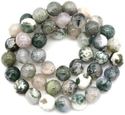 Approx. 15" Strand 8mm Tree Agate Round Beads