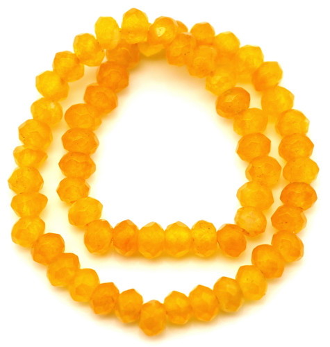 Approx. 6.5" 4x3mm Faceted Quartz Rondelle Beads, Goldenrod