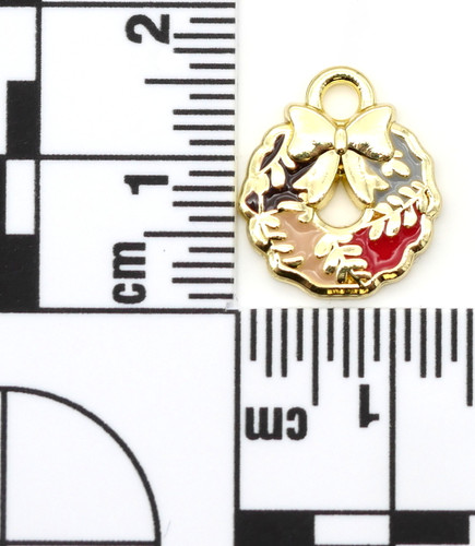 2pc 15x13mm Enameled Wreath Charms