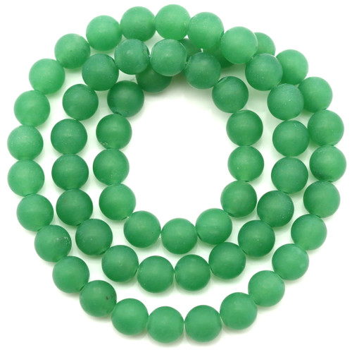 Approx. 15" Strand 6mm Mountain Jade (Dyed Dolomite Marble) Round Beads, Matte Forest Green