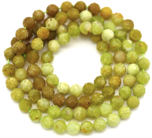 Approx. 15" Strand 4mm Micro-Faceted Yellow-Green Opal Beads