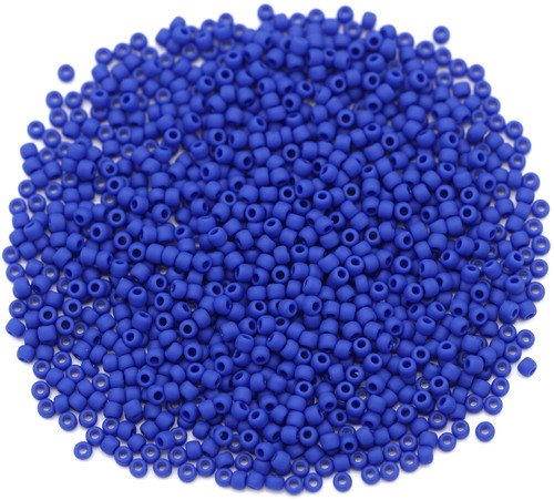 10-Gram Bag of TOHO Round 11/0 Glass Seed Beads, Opaque Frosted Navy Blue