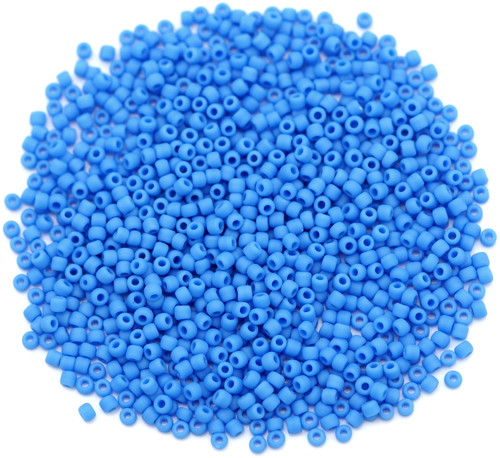 10-Gram Bag of TOHO Round 11/0 Glass Seed Beads, Opaque Frosted Cornflower