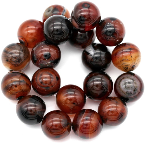 Approx. 7” Strand 10mm Striped Agate (Dyed/Heated) Beads (Jupiter)