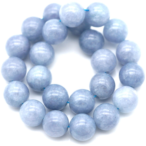 Approx. 7” Strand 8mm Aqua Quartz (Dyed) Round Beads (Uranus)