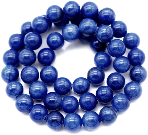 Approx. 15" Strand 8mm Mountain "Jade" (Dyed Dolomite Marble) Round Beads, Indigo