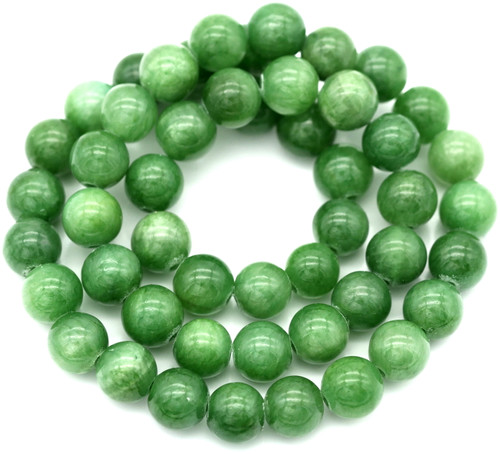 Approx. 15" Strand 8mm Mountain "Jade" (Dyed Dolomite Marble) Round Beads, Green