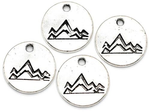 4pc 12.5mm Round Mountain Charms