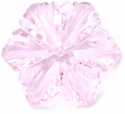 24.5mm Handmade Lampwork Glass Flower Focal Bead, Light Rose