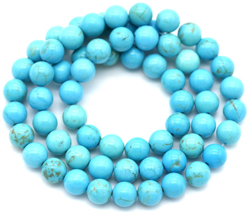 Approx. 15" Strand 6mm Turquoise Howlite Round Beads (Dyed)