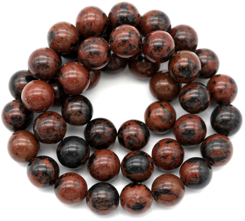 Approx. 14.5" Strand 8mm Mahogany Obsidian Round Beads