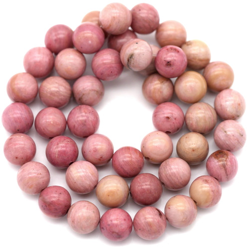 Approx. 15" Strand 8mm Pink Rhodonite Rounds Beads