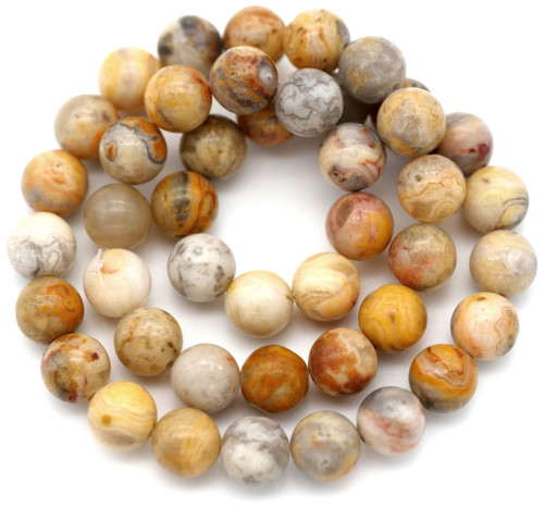 Approx. 14.5" Strand 8mm Crazy Lace Agate Round Beads