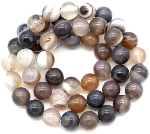 Approx.15" Strand 8mm Botswana Agate Round Beads