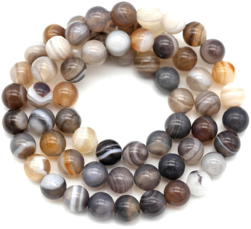 Approx. 15" Strand 6mm Botswana Agate Round Beads