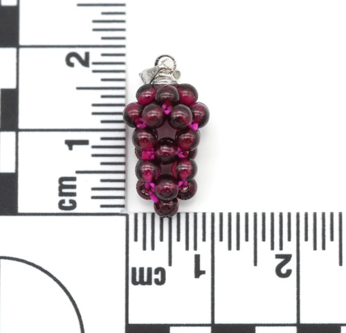 Approx. 19x10mm Garnet Grape Pendant w/Bail, Silver