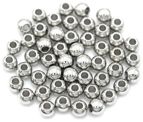 50pc 4x3mm Stainless Steel Spacer Beads