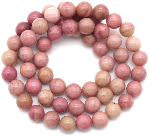 Approx. 15" Strand 6mm Pink Rhodonite Round Gemstone Beads