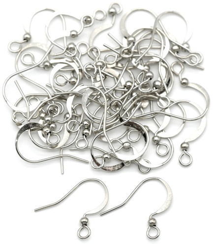 40pc 15mm Nickel-Free Brass French Hook Earwires, Antique Silver