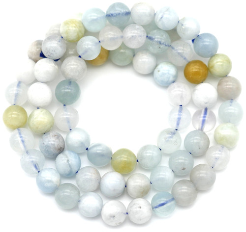 Approx. 15" Strand 6mm Aquamarine (Heated) Round Beads