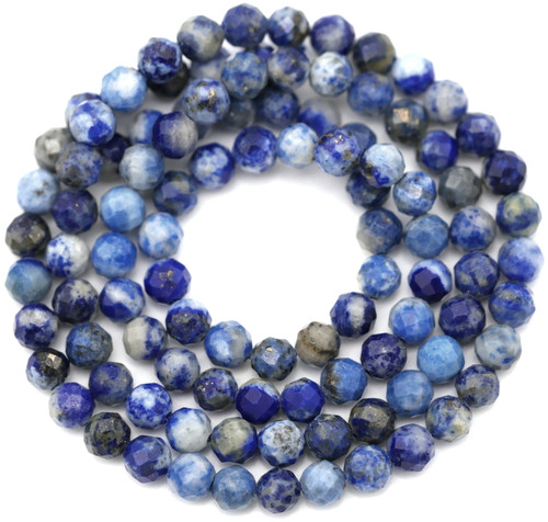 Approx. 15"Strand 4mm Lapis Lazuli Faceted Round Beads