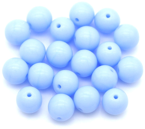 20pc 6mm Czech Pressed Glass Druk Round Beads, Opaque Powder Blue 