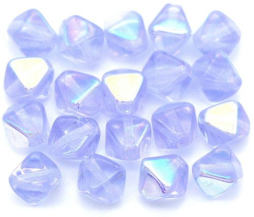 20pc 8mm Czech Pressed Glass Bicone Beads, Alexandrite AB