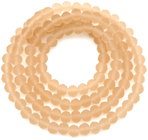 Approx. 16" Strand 4x3mm Crystal Faceted Rondelle Beads, Matte  Champagne
