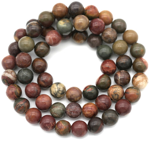 Approx. 15" Strand 6mm Picasso Jasper Round Beads