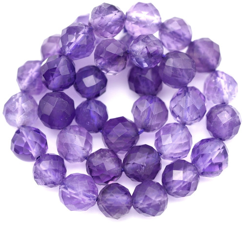 Approx. 7.5" Strand 6mm Amethyst Faceted Round Beads