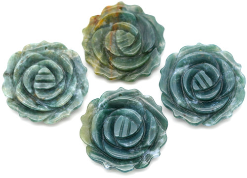 1pc Approx. 34mm Fancy Jasper Hand-Carved Rose Pendant