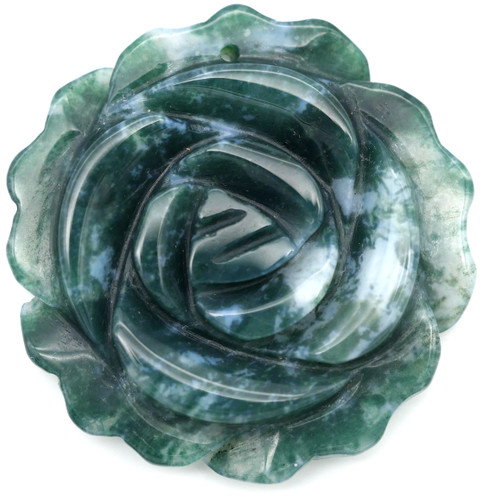 1pc Approx. 34mm Fancy Jasper Hand-Carved Rose Pendant