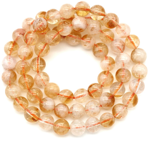 15" Strand 6mm Citrine (Heated) Round Beads