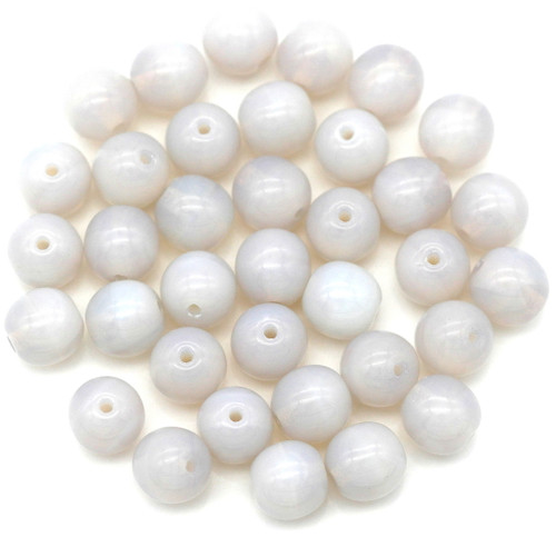 10-Gram Bag (About 35pc) 6mm Czech Druk Round Beads, Pale Amethyst Opal