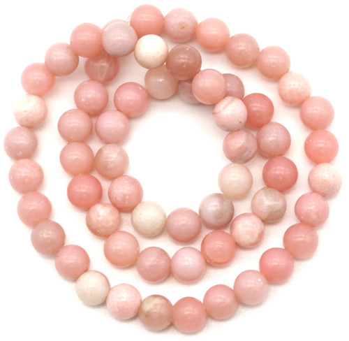 Approx. 14.5" Strand 6mm Pink Opal Round Beads