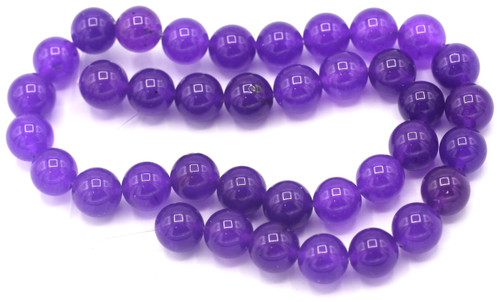 Approx. 15" Strand 10mm Purple Quartz (Dyed) Round Beads
