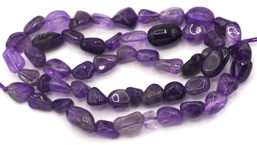 15" Strand Approx. 5-12mm Amethyst Nugget Beads