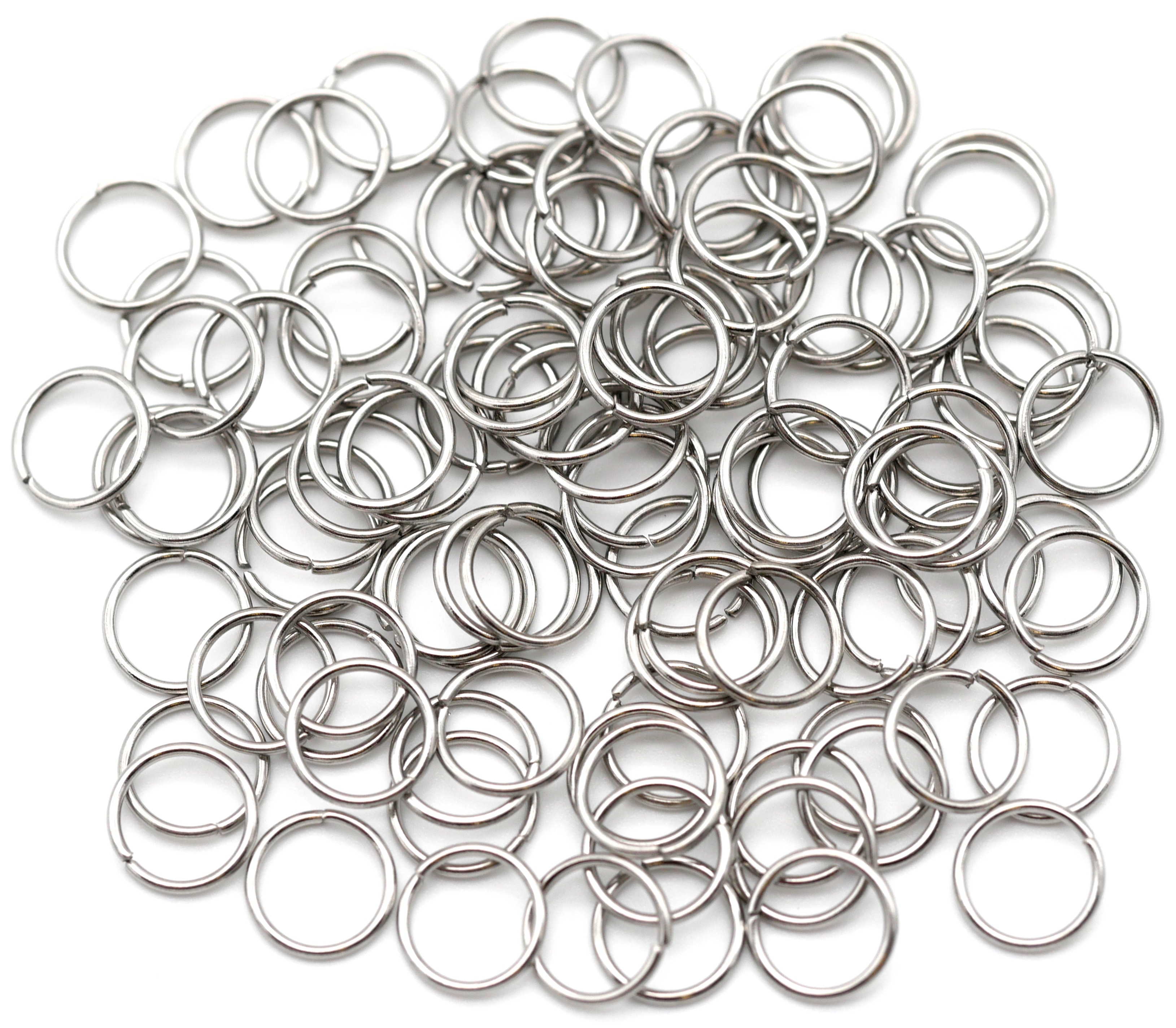 100pc 8mm 20-Gauge Stainless Steel Jump Rings - Bead Box Bargains