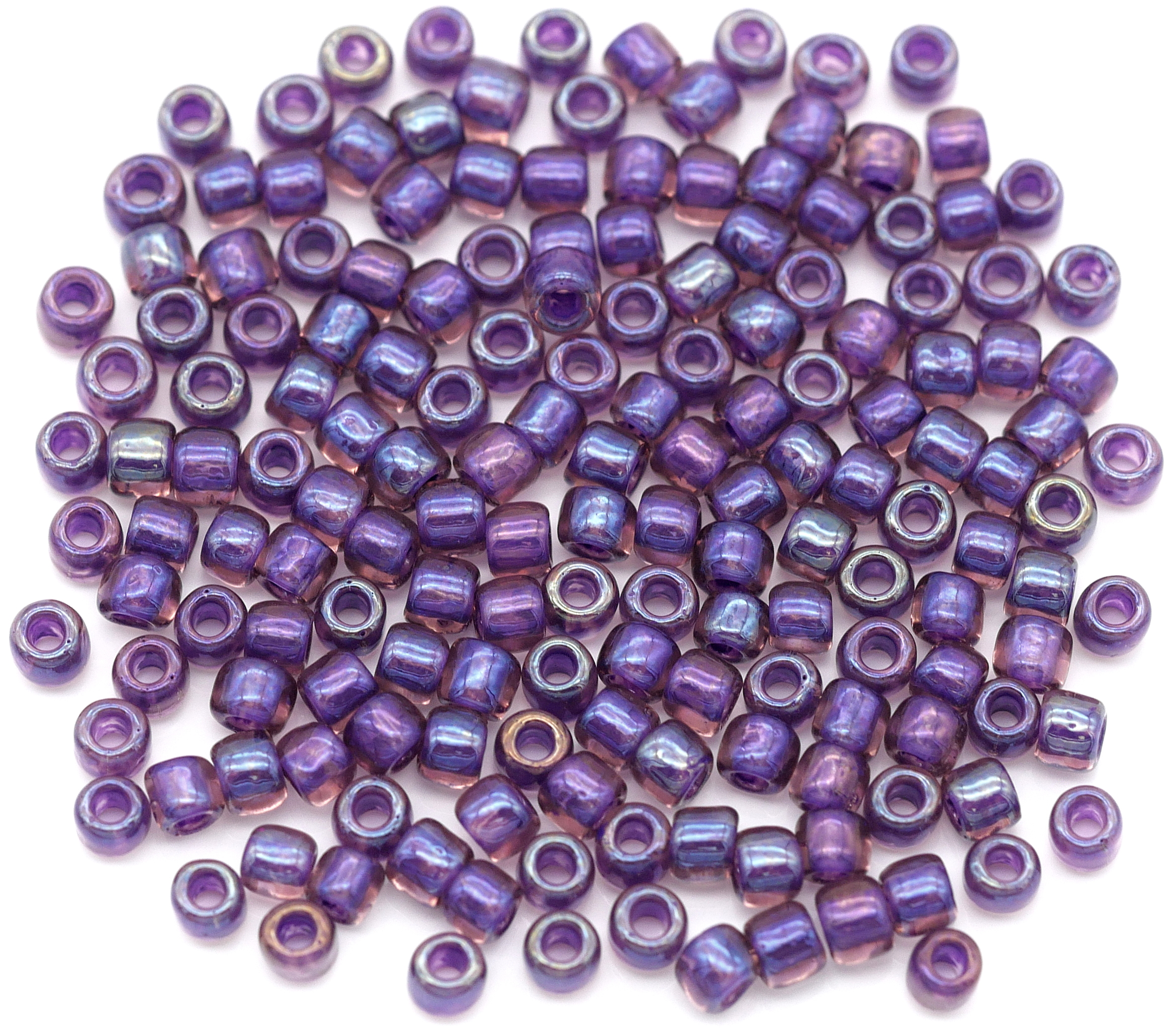 4mm Rondelle Beads - Opaque Purple Rainbow - 10 Grams