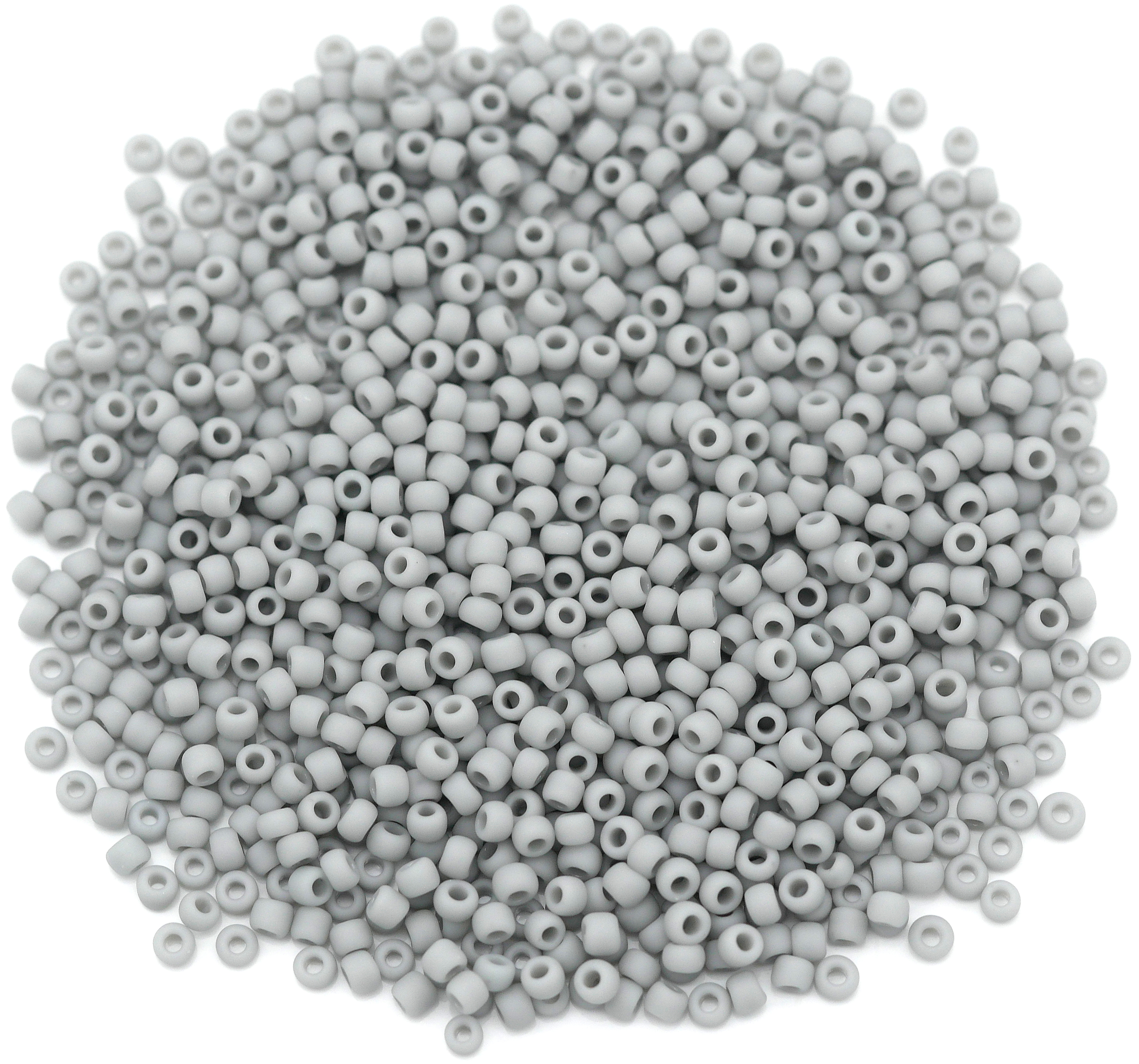 11/o Hex Seed Bead Matte-Color Opaque Gray - Beads Gone Wild