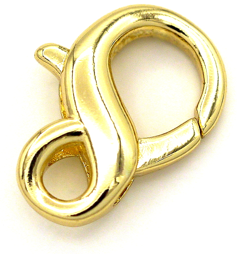 15x11mm 18k Gold-Plated Brass Infinity-Style Lobster Claw Clasp