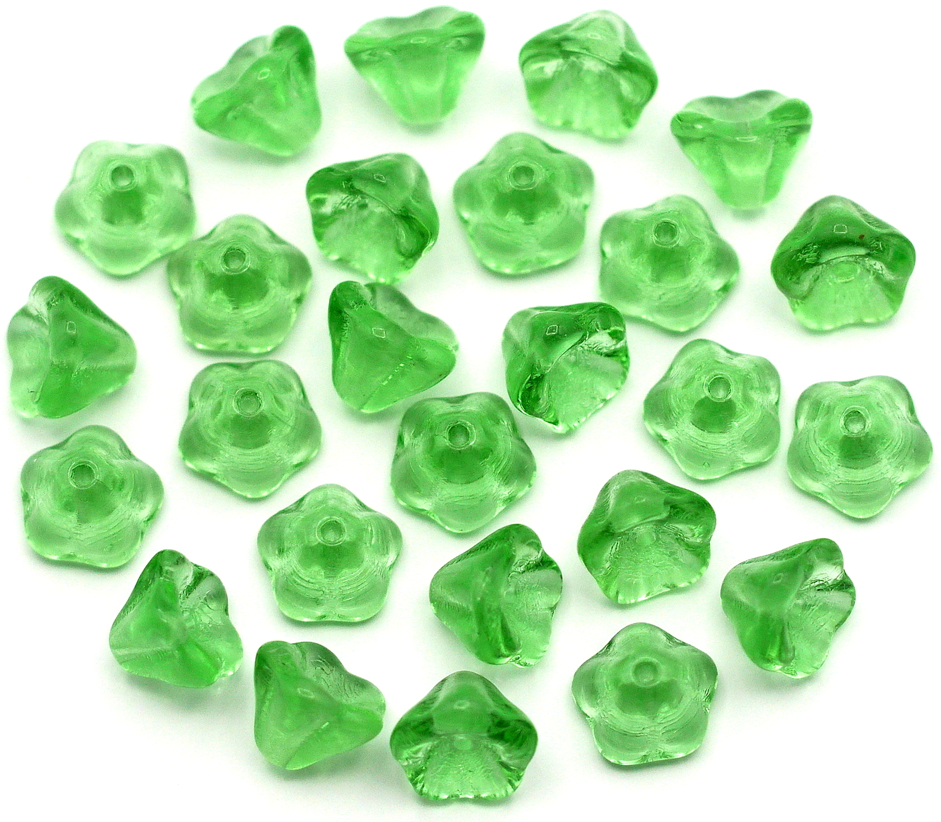 Approx. 10-Gram Bag (About 22pc) of 8x6mm Czech Pressed Glass Bell